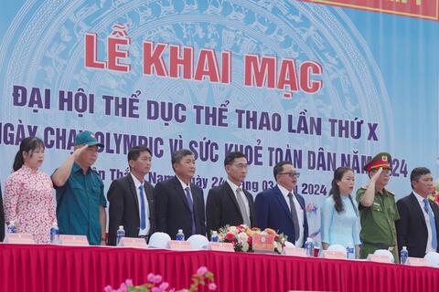 UBND phường Điện Thắng Nam tổ chức lễ khai mạc đại hội thể dục thể thao lần thứ X và phát động Ngày chạy Olympic vì sức khỏe toàn dân năm 2024.
